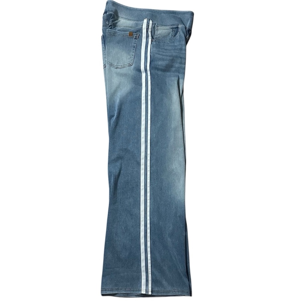 Halara Flex High Waisted Stripe Wide Leg Jeans w/ Pockets Size Medium - Picture 11 of 11